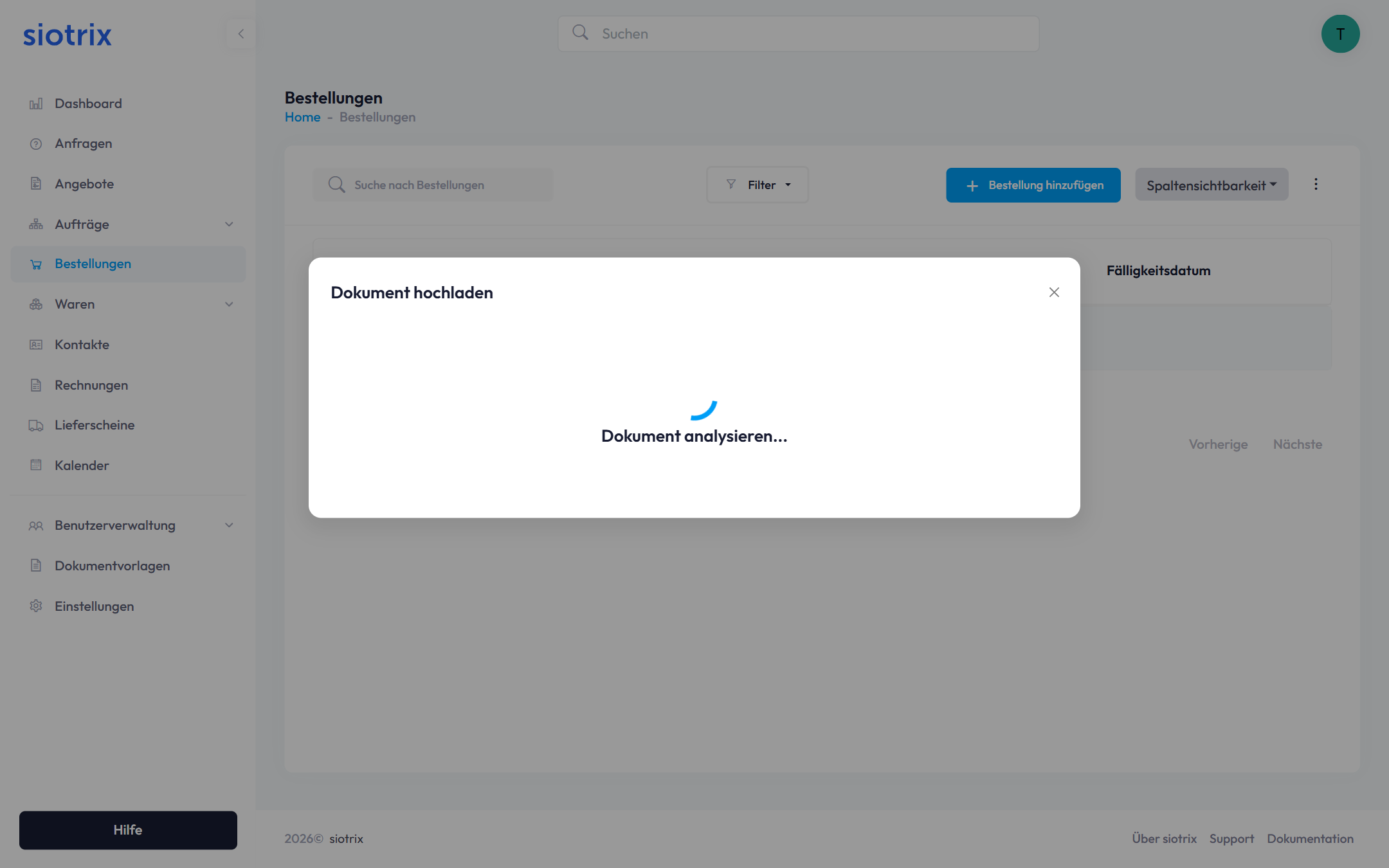 Dokument wird analysiert
