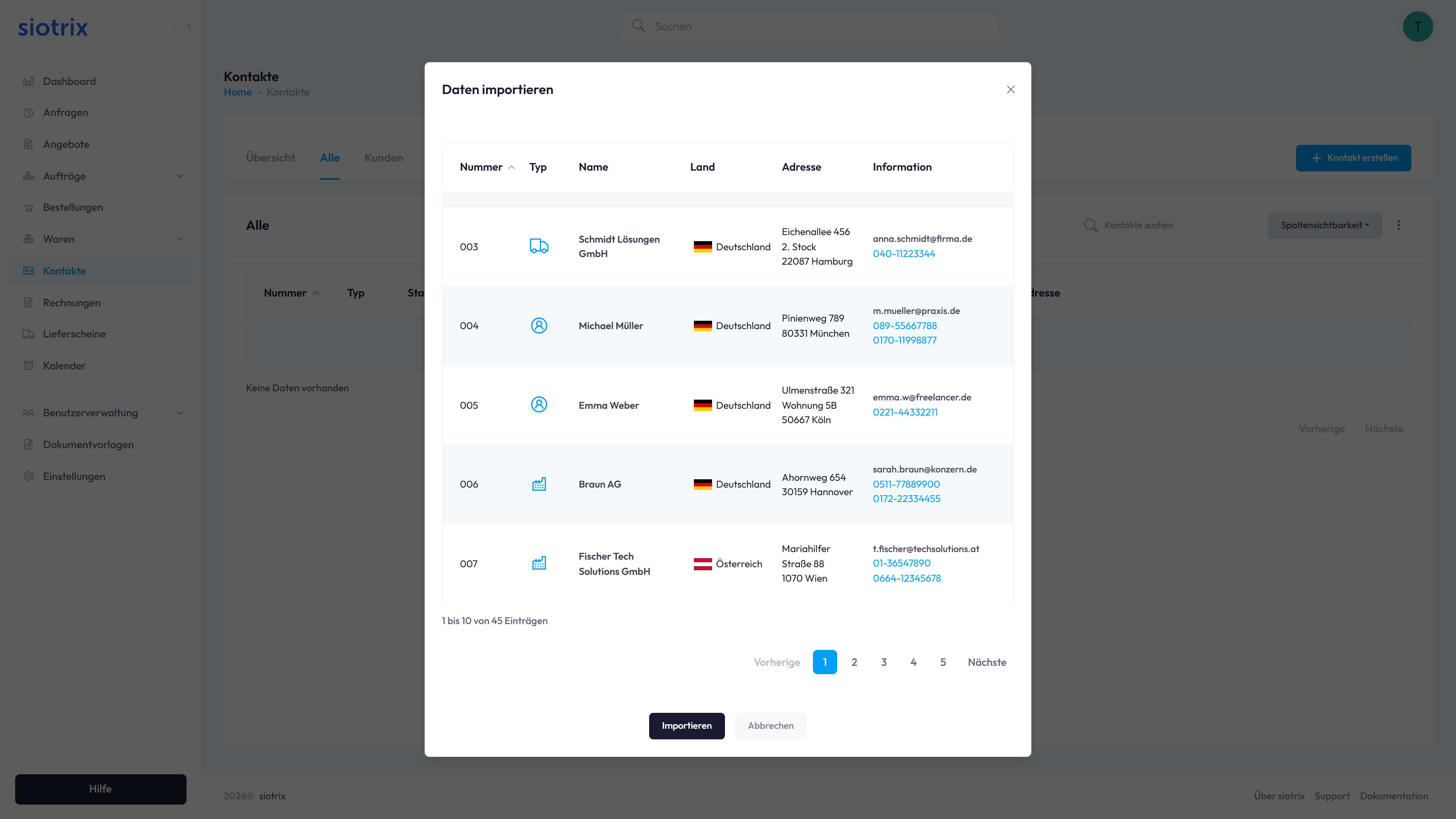 Kontakt-Import Schritt 3