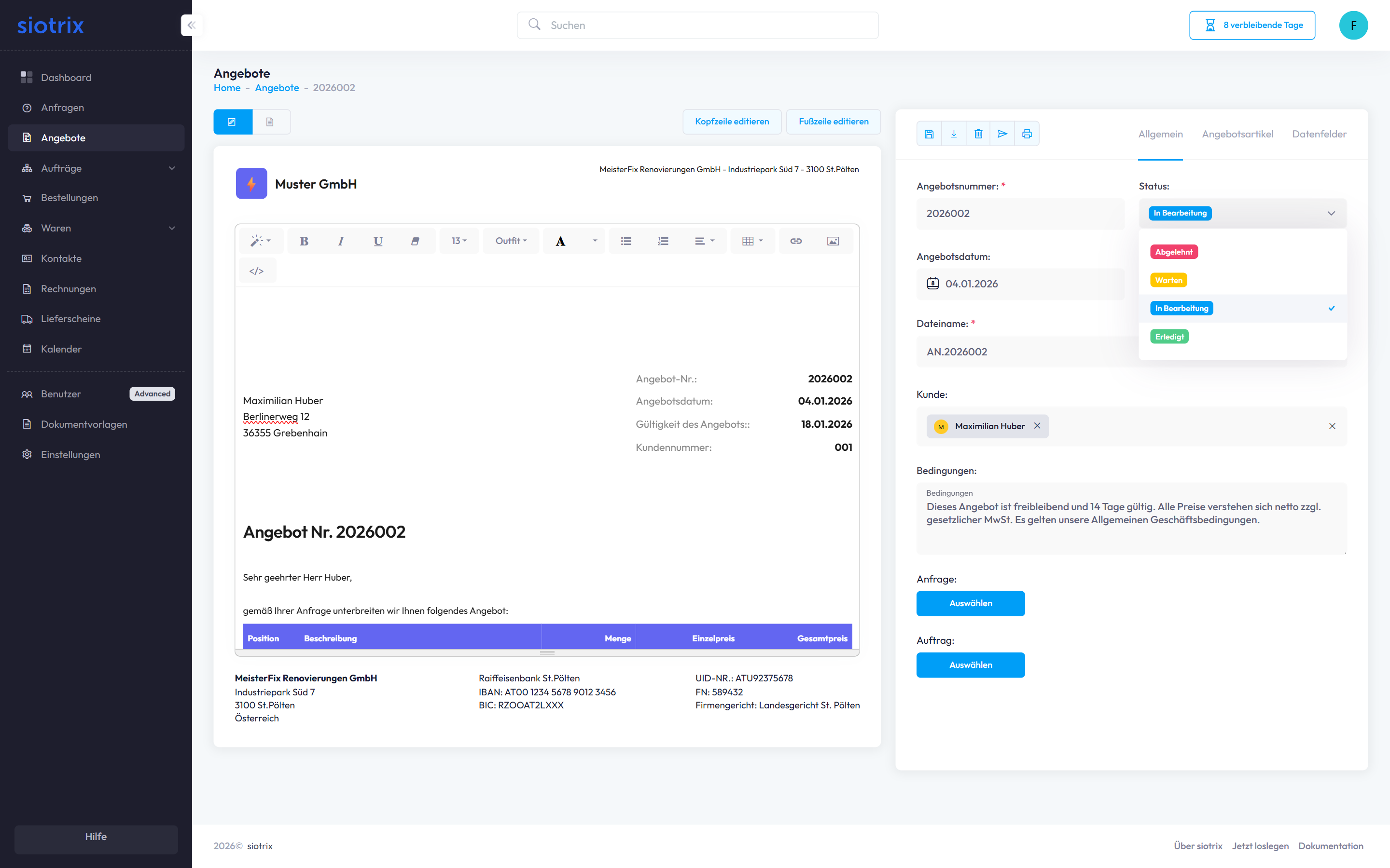 Allgemeine Einstellungen