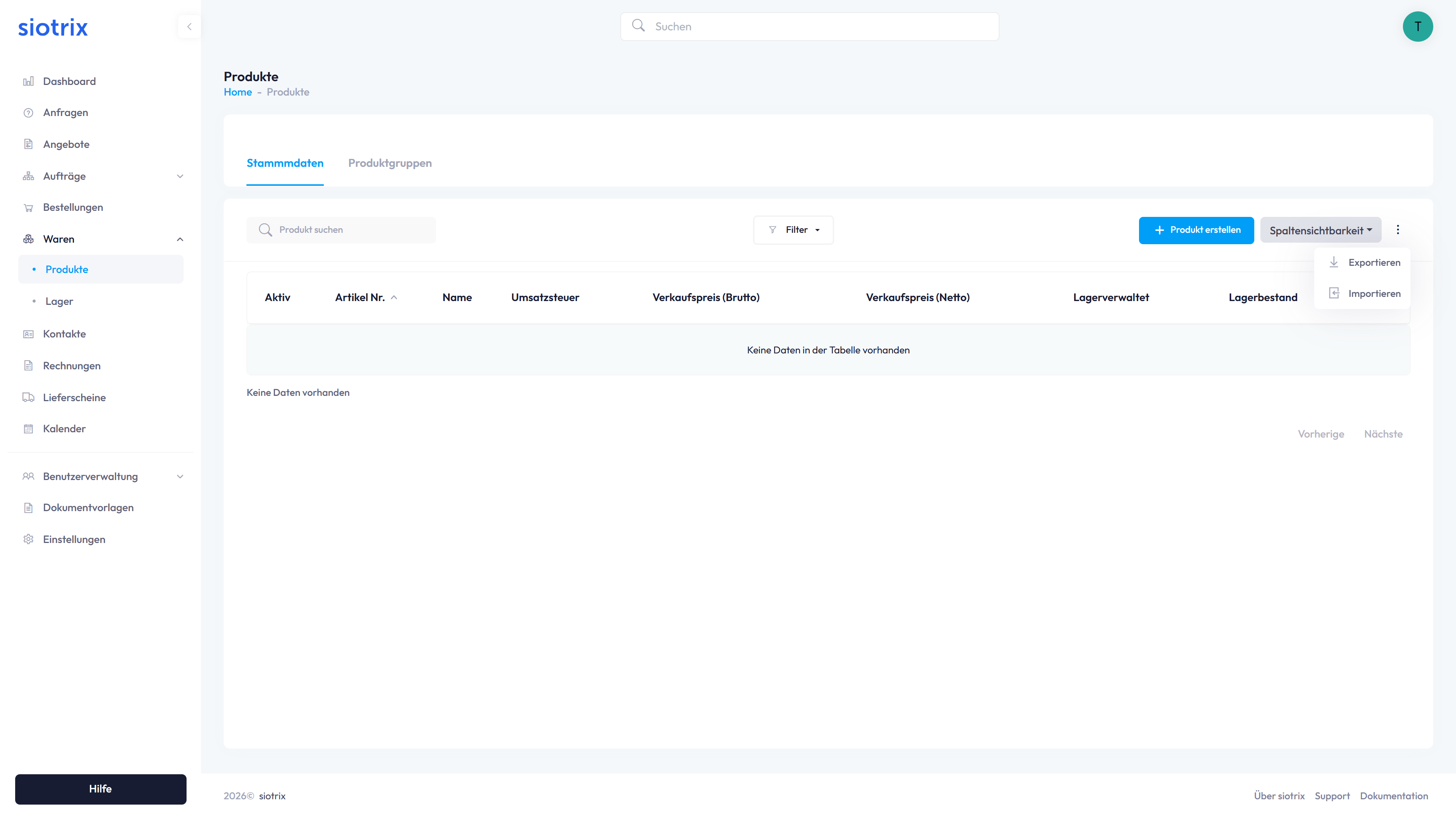 Produkt-Import Schritt 1