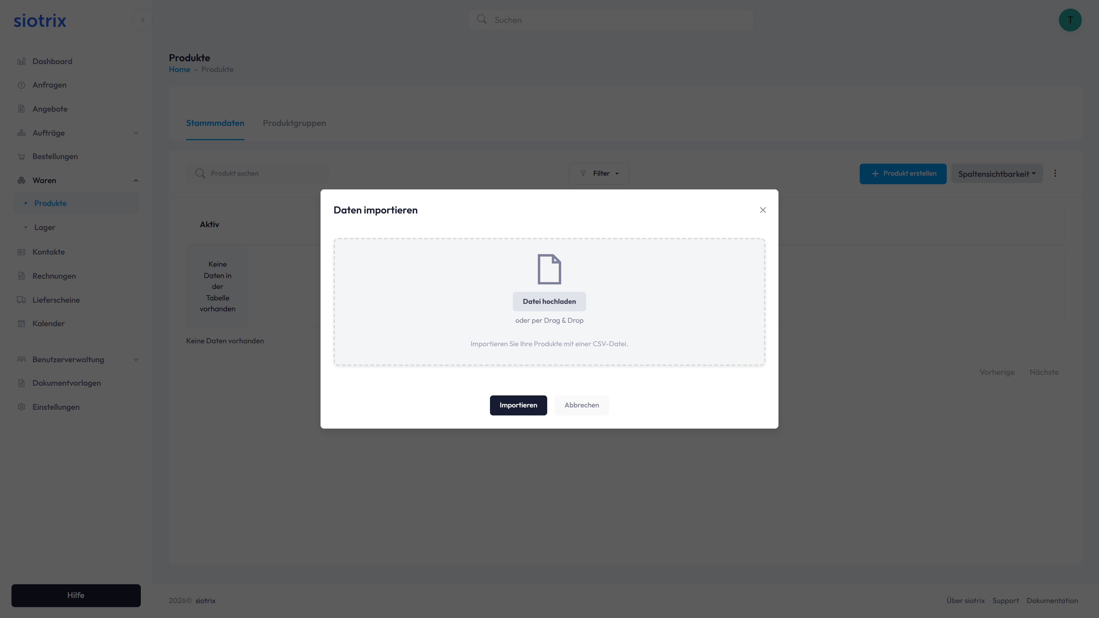 Produkt-Import Schritt 2