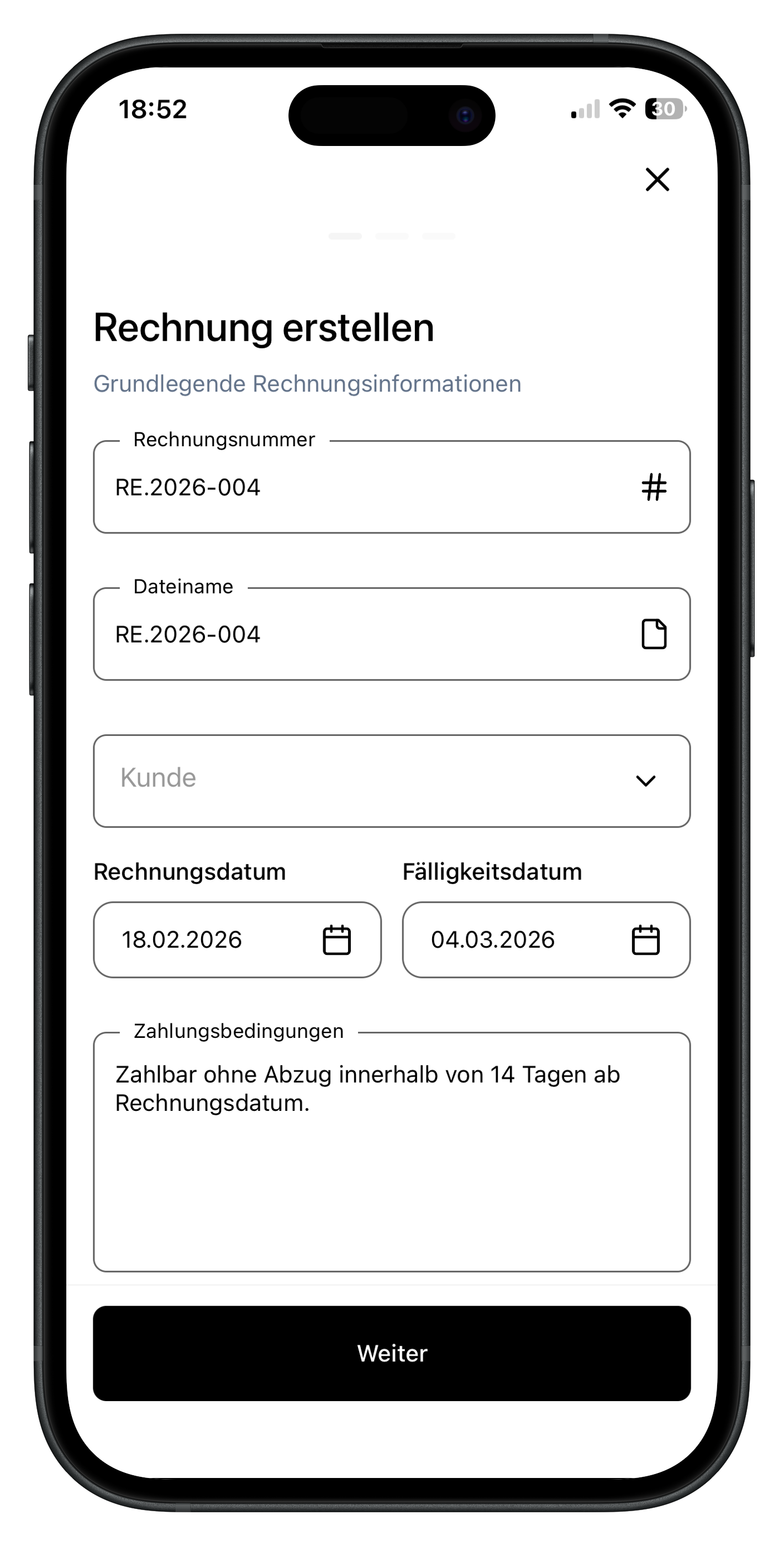 PDF Rechnungsvorschau