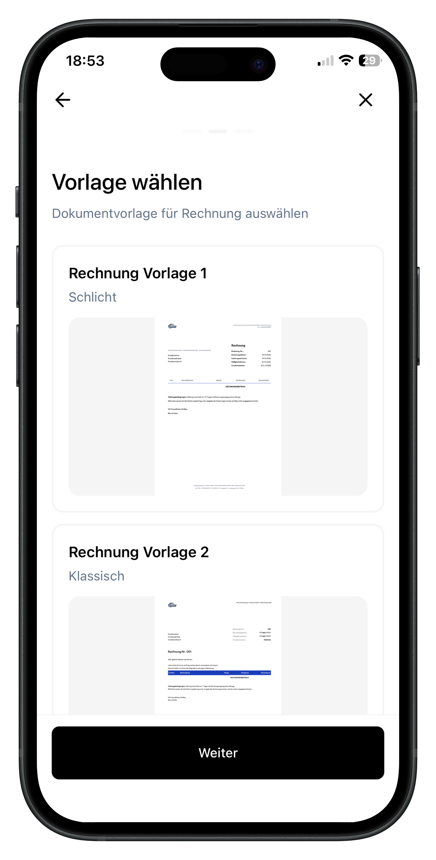 PDF Rechnungsvorschau